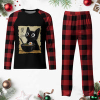 Funny Kawaii Cat Ramen Plaid Pajama Set Japanese Noodles Lover Anime Otaku Manga Retro - Wonder Print Shop