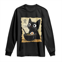Funny Kawaii Cat Ramen Long Sleeve Shirt Japanese Noodles Lover Anime Otaku Manga Retro