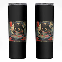Funny Black Cat Eating Ramen Noodle Graphic Skinny Tumbler Japanese Kawaii Anime Gifts - Wonder Print Shop