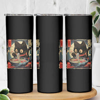 Funny Black Cat Eating Ramen Noodle Graphic Skinny Tumbler Japanese Kawaii Anime Gifts - Wonder Print Shop