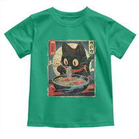 Funny Black Cat Eating Ramen Noodle Graphic Toddler T Shirt Japanese Kawaii Anime Gifts - Wonder Print Shop