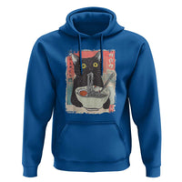 Funny Black Cat Eating Ramen Noodle Graphic Hoodie Japanese Anime Manga Kawaii Cats - Wonder Print Shop