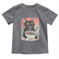 Funny Black Cat Eating Ramen Noodle Graphic Toddler T Shirt Japanese Anime Manga Kawaii Cats - Wonder Print Shop