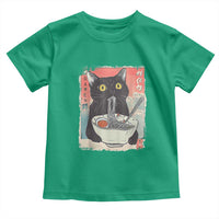 Funny Black Cat Eating Ramen Noodle Graphic Toddler T Shirt Japanese Anime Manga Kawaii Cats - Wonder Print Shop