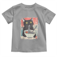 Funny Black Cat Eating Ramen Noodle Graphic Toddler T Shirt Japanese Anime Manga Kawaii Cats - Wonder Print Shop