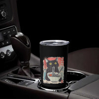 Funny Black Cat Eating Ramen Noodle Graphic Tumbler Cup Japanese Anime Manga Kawaii Cats - Wonder Print Shop