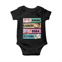 Anime Ramen Boba Sketching Baby Onesie Kawaii Otaku Manga Lover Japanese Pop Culture
