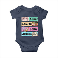 Anime Ramen Boba Sketching Baby Onesie Kawaii Otaku Manga Lover Japanese Pop Culture
