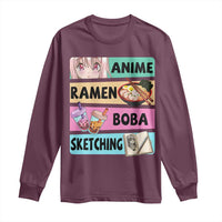Anime Ramen Boba Sketching Long Sleeve Shirt Kawaii Otaku Manga Lover Japanese Pop Culture