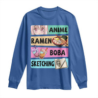 Anime Ramen Boba Sketching Long Sleeve Shirt Kawaii Otaku Manga Lover Japanese Pop Culture