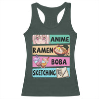Anime Ramen Boba Sketching Racerback Tank Top Kawaii Otaku Manga Lover Japanese Pop Culture