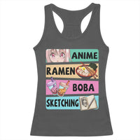 Anime Ramen Boba Sketching Racerback Tank Top Kawaii Otaku Manga Lover Japanese Pop Culture