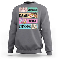 Anime Ramen Boba Sketching Sweatshirt Kawaii Otaku Manga Lover Japanese Pop Culture - Wonder Print Shop