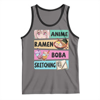 Anime Ramen Boba Sketching Tank Top Kawaii Otaku Manga Lover Japanese Pop Culture
