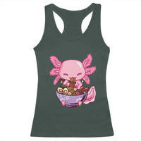 Kawaii Axolotl Eating Ramen Racerback Tank Top Japanese Noodles Lover Anime Otaku Manga