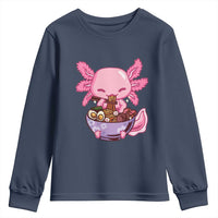 Kawaii Axolotl Eating Ramen Youth Sweatshirt Japanese Noodles Lover Anime Otaku Manga