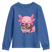 Kawaii Axolotl Eating Ramen Youth Sweatshirt Japanese Noodles Lover Anime Otaku Manga