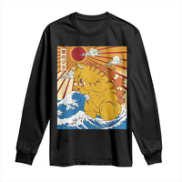 Funny Cat Japanese Anime Kawaii Long Sleeve Shirt Catzilla Meme Retro Vintage Graphic