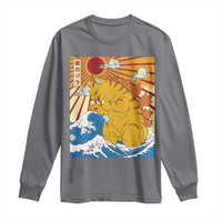 Funny Cat Japanese Anime Kawaii Long Sleeve Shirt Catzilla Meme Retro Vintage Graphic