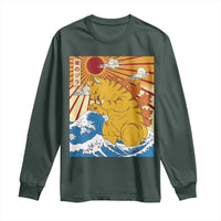 Funny Cat Japanese Anime Kawaii Long Sleeve Shirt Catzilla Meme Retro Vintage Graphic