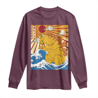 Funny Cat Japanese Anime Kawaii Long Sleeve Shirt Catzilla Meme Retro Vintage Graphic