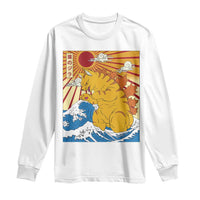 Funny Cat Japanese Anime Kawaii Long Sleeve Shirt Catzilla Meme Retro Vintage Graphic