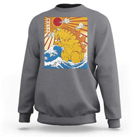 Funny Cat Japanese Anime Kawaii Sweatshirt Catzilla Meme Retro Vintage Graphic - Wonder Print Shop