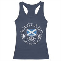 Scotland Alba gu Brath Scottish Thistle Emblem Racerback Tank Top Distressed Vintage Scottish Heritage Pride