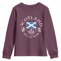 Scotland Alba gu Brath Scottish Thistle Emblem Youth Sweatshirt Distressed Vintage Scottish Heritage Pride