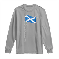 Scotland Saltire Waving Flag Long Sleeve Shirt Minimalist Scottish Heritage Pride