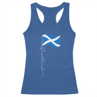 Scotland Saltire Waving Flag Racerback Tank Top Minimalist Scottish Heritage Pride
