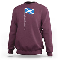 Scotland Saltire Waving Flag Sweatshirt Minimalist Scottish Heritage Pride
