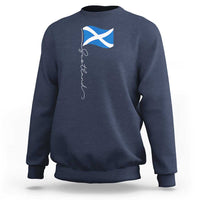 Scotland Saltire Waving Flag Sweatshirt Minimalist Scottish Heritage Pride