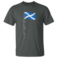 Scotland Saltire Waving Flag T Shirt Minimalist Scottish Heritage Pride