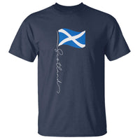 Scotland Saltire Waving Flag T Shirt Minimalist Scottish Heritage Pride