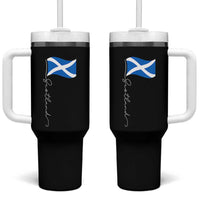 Scotland Saltire Waving Flag Tumbler With Handle Minimalist Scottish Heritage Pride
