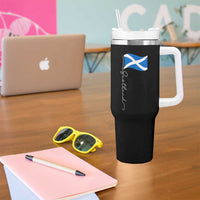 Scotland Saltire Waving Flag Tumbler With Handle Minimalist Scottish Heritage Pride
