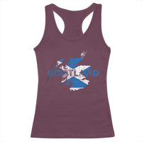 Scotland Map Saltire Flag Scottish Heritage Racerback Tank Top Vintage Country Pride