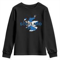 Scotland Map Saltire Flag Scottish Heritage Youth Sweatshirt Vintage Country Pride