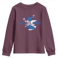 Scotland Map Saltire Flag Scottish Heritage Youth Sweatshirt Vintage Country Pride