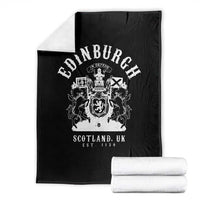 Edinburgh Scotland UK Est 1130 Throw Blanket Royal Coat of Arms In Defens Historic Crest Graphic TS02