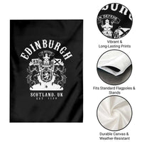 Edinburgh Scotland UK Est 1130 Garden Flag Royal Coat of Arms In Defens Historic Crest Graphic TS02