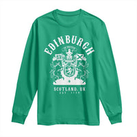 Edinburgh Scotland UK Est 1130 Long Sleeve Shirt Royal Coat of Arms In Defens Historic Crest Graphic