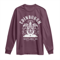 Edinburgh Scotland UK Est 1130 Long Sleeve Shirt Royal Coat of Arms In Defens Historic Crest Graphic