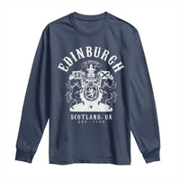 Edinburgh Scotland UK Est 1130 Long Sleeve Shirt Royal Coat of Arms In Defens Historic Crest Graphic
