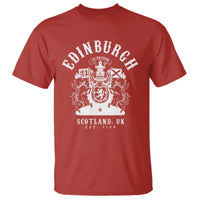 Edinburgh Scotland UK Est 1130 T Shirt Royal Coat of Arms In Defens Historic Crest Graphic