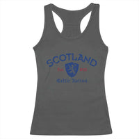 Scotland Celtic Nation Est 843 Racerback Tank Top Lion Rampant Shield Patriotic Scottish Heritage