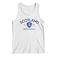 Scotland Celtic Nation Est 843 Tank Top Lion Rampant Shield Patriotic Scottish Heritage