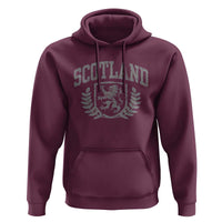 Scotland Lion Rampant Distressed Crest Hoodie Scottish Heritage Monochrome Laurel Wreath Vintage Graphic