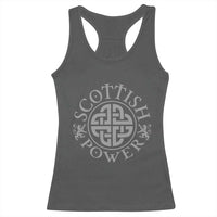 Scottish Power Celtic Knotwork Shield Emblem Racerback Tank Top Traditional Tribal Heritage Scottish Pride